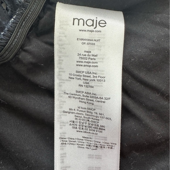 Maje Rayana Pleated Floral Lace Dress In Night - Picture 11 of 11